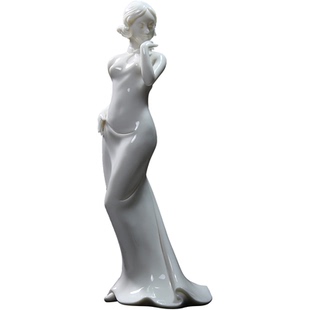 锵锵德化陶瓷13寸摆件艺术品摆件女人物工艺品会所家居高档摆设装