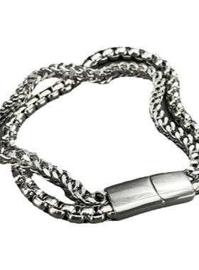 冷淡风简约钛钢手链男士嘻哈