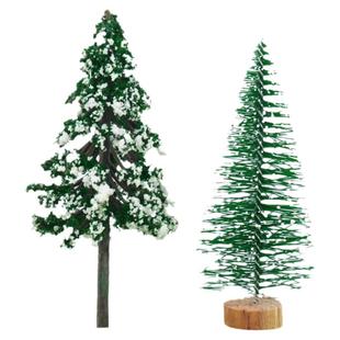 圣诞树塔形雪松树八字松DIY建筑沙盘模型材料场景制作白色铁丝树