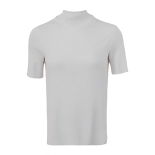 大码半高领五分袖针织衫女内搭毛衣中袖打底衫短袖紧身上衣胖mm秋