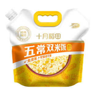 十月稻田五常双米饭5斤五常大米玉米粒东北免浸泡杂粮饭二米饭