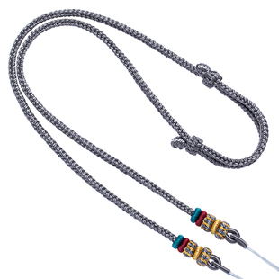 天珠横穿挂绳手工编绳项链绳蜜蜡绿松石文玩挂绳男挂脖毛衣链挂绳