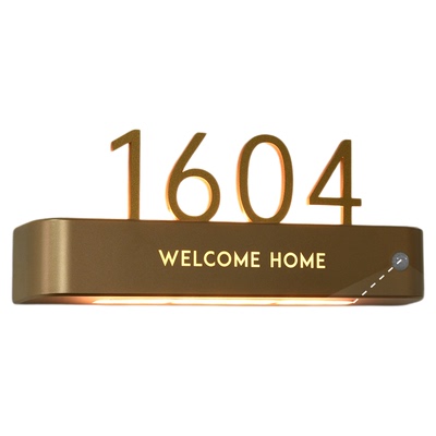 2025新款高级感轻奢入户门家用发光门牌号定制USB充电高档住宅别墅酒店民宿磁吸感应灯房号牌免打孔人来即亮