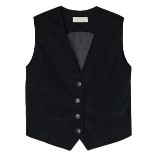 马甲女款2025秋季新款黑色无袖V领短款老钱风秋冬马夹背心女外搭