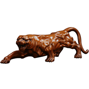 徽匠铜韵纯紫铜老虎金钱虎金钱豹招财摆件公司开业礼品电视柜摆设