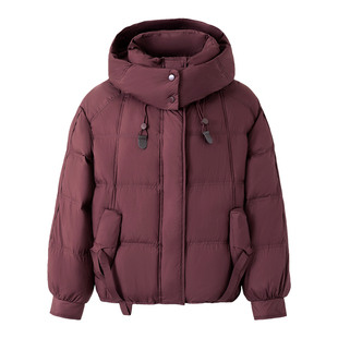 羽绒服短款连帽女宽松冬2025高端90白鸭绒防风休闲胖妹妹保暖外套