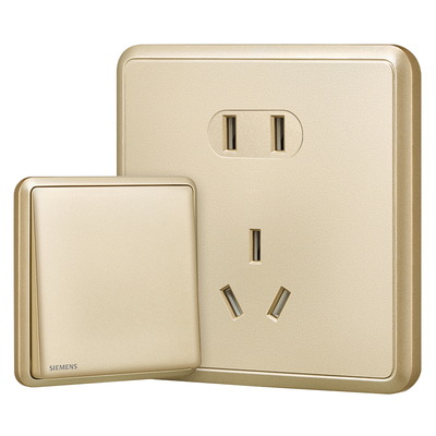 西门子开关插座璟悦日曜金10A五孔USB一开16A家用面板旗舰店套餐