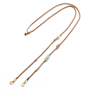 手工四股项链绳中长款吊坠挂绳锦鲤锁玉衡配链纯手工项链绳原创款