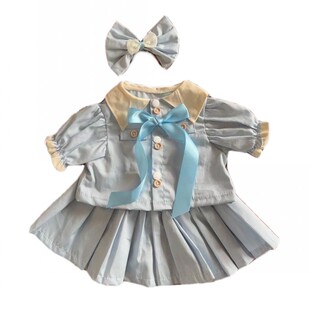 50-55cm重生娃娃衣服女孩JK套装女娃制服衬衣裙子两件套夏季新款