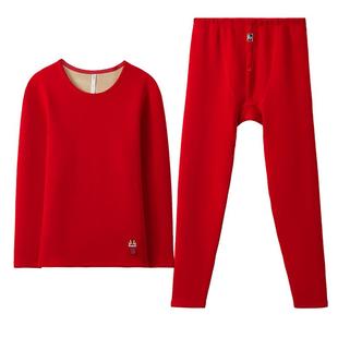 红豆红红色保暖内衣套装马年礼盒套装本命年男女士秋衣秋裤袜子