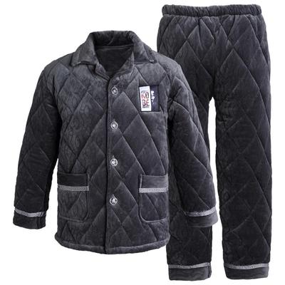 圆人男冬加绒夹棉中年爸爸家居服