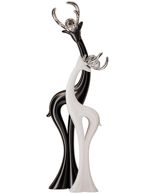 轻奢艺术鹿摆件客厅2026新款一对高级感玄关电视壁龛装饰乔迁礼物