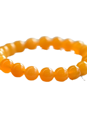 黄玉手串女男东海水晶玛瑙翡翠宝玉石文玩盘玩散珠子缅甸缅黄手链