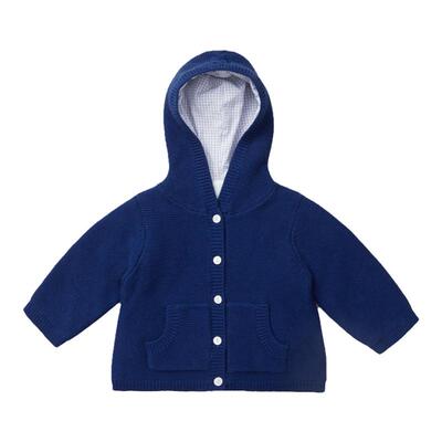 有机棉羊绒连帽开衫男女宝宝外套