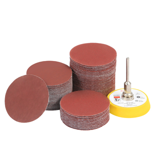 2寸植绒砂纸圆形抛光盘砂纸自粘盘打磨盘打磨片吸盘粘盘套装50mm