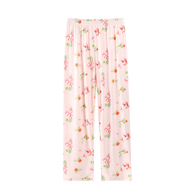 纯棉睡裤女100%全棉家居裤长裤