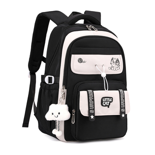 书包女生小学生三到六年级大容量2026新款初中生高颜值双肩包黑色