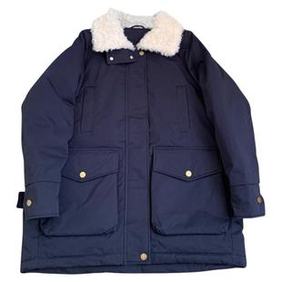 休闲百搭中长款白鸭绒羽绒服女2025冬季新款带毛领设计感工装外套