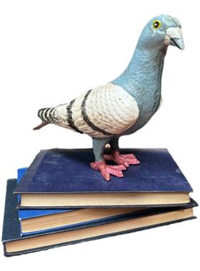 现 纽约下城公园进口天空小精灵灰鸽手绘铸铁摆件