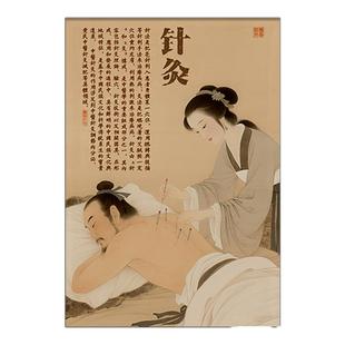 仕女图中医养生馆装饰画氛围布置挂画推拿针灸文化墙2025新款壁画
