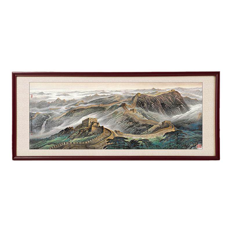 农村中堂画万里长城靠山图招财风国画