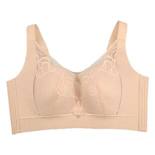 安琪儿内衣女薄无钢圈大胸显小收副乳防走光调整型文胸罩2777D杯