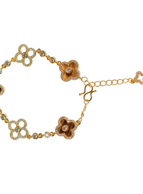 《中古千金》秋冬美拉德轻奢精致虎眼石四叶草幸运花朵手链手串女