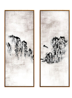 抽象风双联文化沙发背景墙装饰画