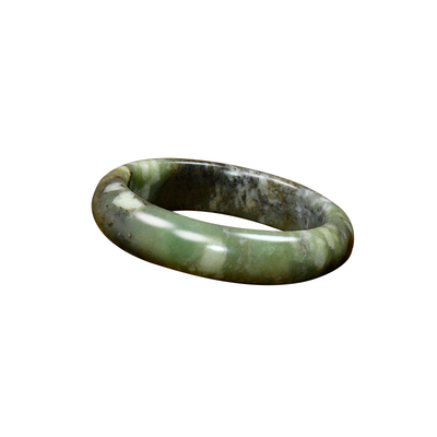 紫润轩和田玉糖青白白沁皮手镯