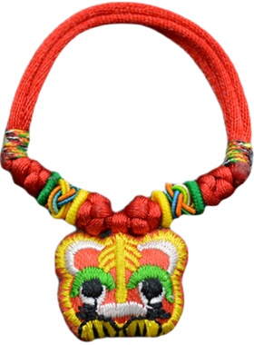 防惊吓朱砂虎头包定制红绳手链