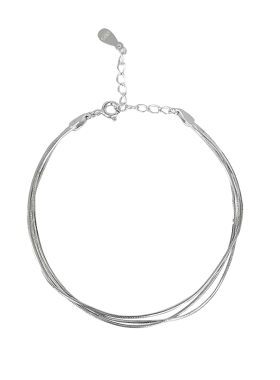 猫蛰S925纯银三层蛇骨链手链