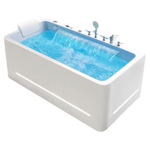 果敢水幕瀑布按摩成人浴缸独立式亚克力智能深泡浴盆泡澡池336