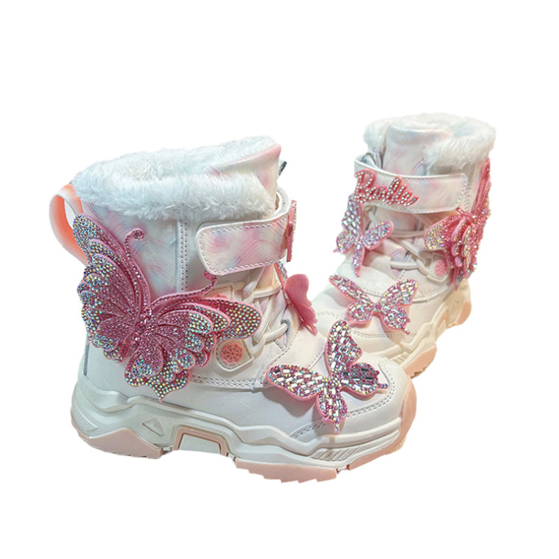 女童雪地靴保暖毛毛棉鞋加厚靴子