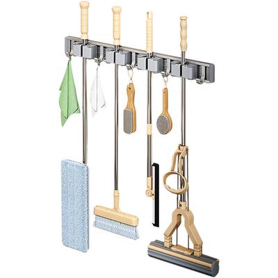 壁挂太空铝拖把架免打孔挂钩