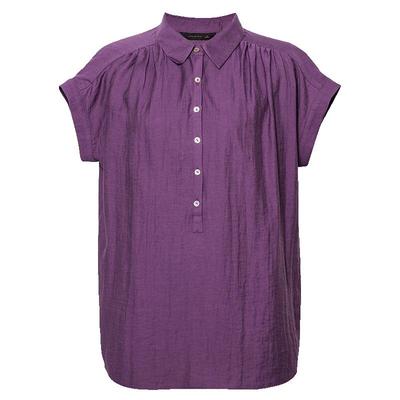 罗衣简约时尚通勤百搭紫色衬衫