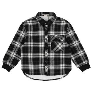 IVY HOUSE常春藤童装男童秋冬款 夹里格子衬衫外套加绒百搭棉质