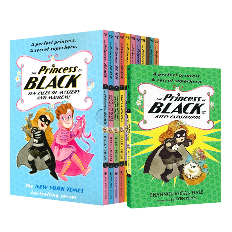 英文原版 Princess in Black slipcase set 黑衣小公主 11册合售 全彩版儿童桥梁章节小说 小学生课外英语阅读 趣味冒险题材