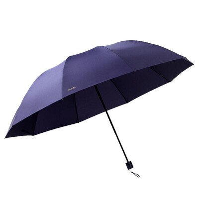 天堂晴雨防晒黑胶三折伞反向折叠