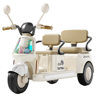 儿童电动摩托车三轮车男女孩宝宝小孩可坐大人充电双人遥控玩具车