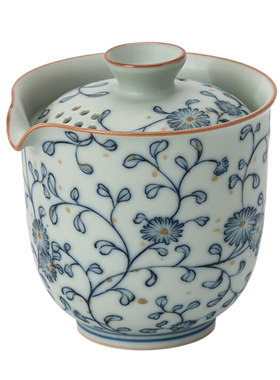 仿古青花汝窑手抓壶功夫茶具