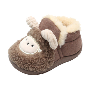 儿童加绒鞋男童冬季宝宝棉鞋女童冬天加厚保暖大棉鞋子室外雪地靴
