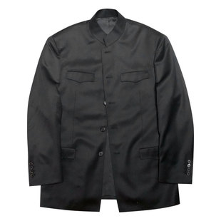 吴磊同款中山装青年装中华立领改良黑色纯羊毛西装量身定做实体店