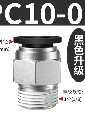 气动快速气管接头快插金属软管高压空压管直通PC4/6/8/10/12/1416