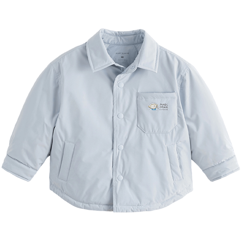 [无氟防泼水]马克珍妮男童超轻保暖衬衫领羽绒服冬装新款551679