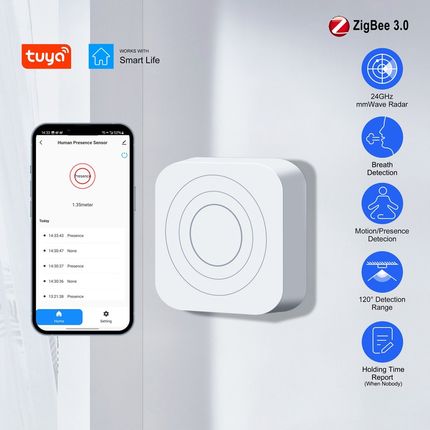 人体存在感应器zigbee智能家居设备雷达在传感器24G毫米波人