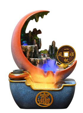 招财进宝流水摆件乔迁开业送礼