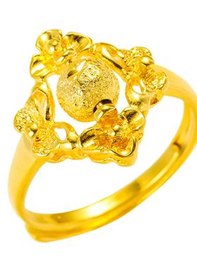 轻奢甜美24K仿真黄金色开口戒指