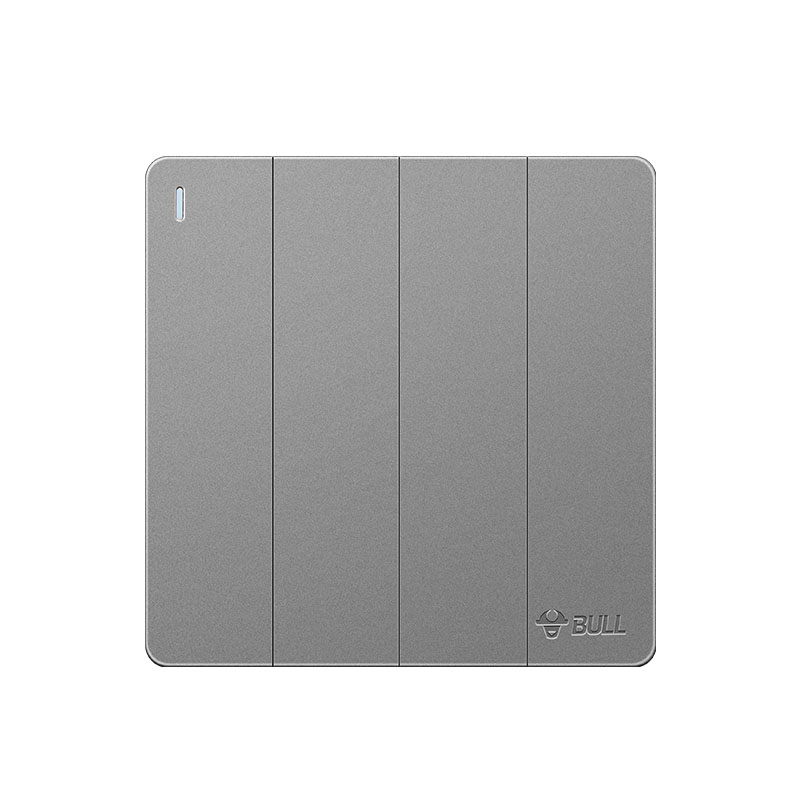 公牛插座旗舰开关插座四孔4孔面板多孔86型电源暗装两个两插G12灰