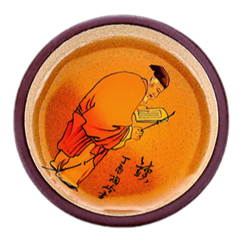 名家原矿紫砂，手工渔樵耕读套杯