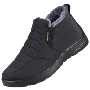 老北京布鞋男棉鞋冬季高帮加绒保暖休闲防水加厚中老年爸爸雪地靴